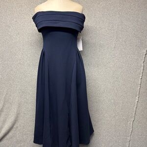 Zesica Off Shoulder Knit Dress Medium NWT NEW Tea Length Size 8-10 Prom Bridal